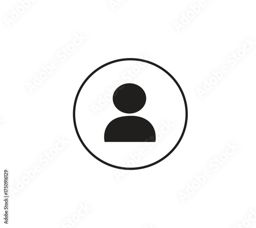 Minimal Flat User Icon  isolated on white background