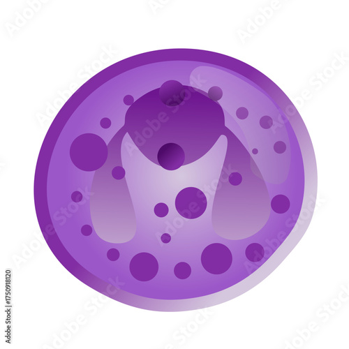 Detailed eosinophil illustration for medical education, research, and healthcare marketing, showcasing cell biology and immune response with scientific accuracy