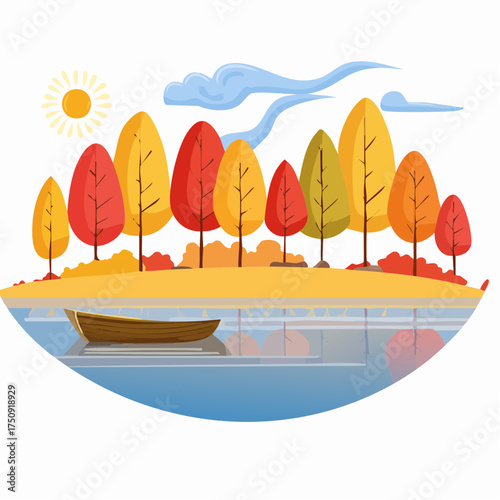 Herbstlicher See bei Sonnenuntergang