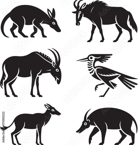 African wildlife animal set for your brand identity