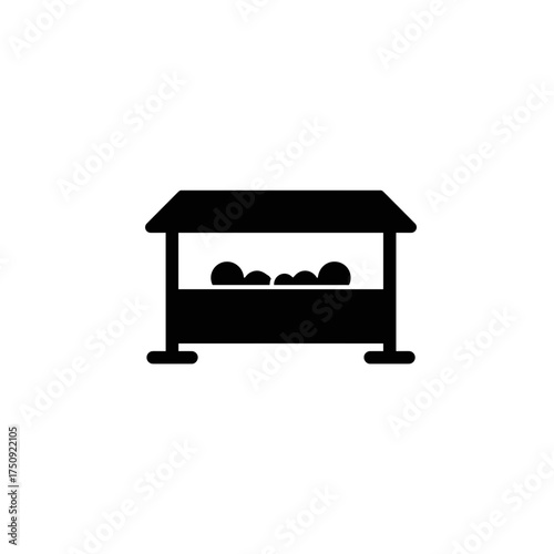Baby Jesus in manger icon in black for Christmas graphics