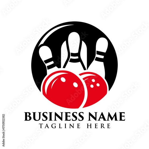 Bowling Pins Balls Game Sport Logo Vectors Illustrations Logo
