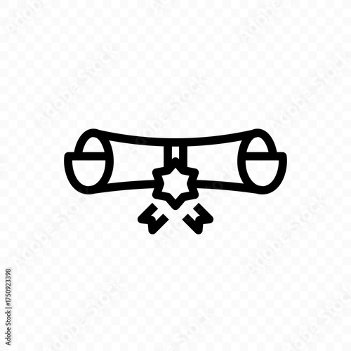 Graduate diploma vector line design
