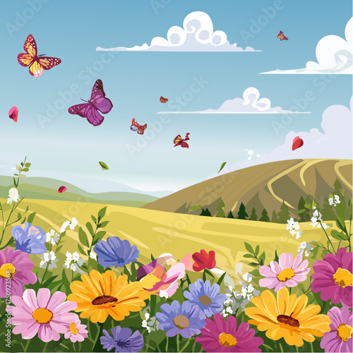 Frühling auf einer Blumenwiese