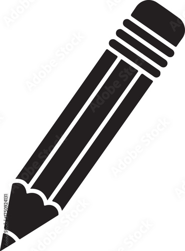 Pencil silhouette vector icon, pencil icon, pencil silhouette vector isolated on a white background