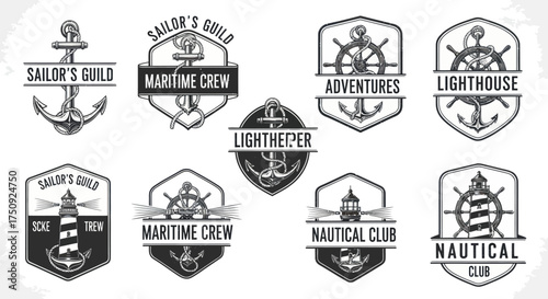 Nautical Emblems Collection - Maritime and Sailing Badges.