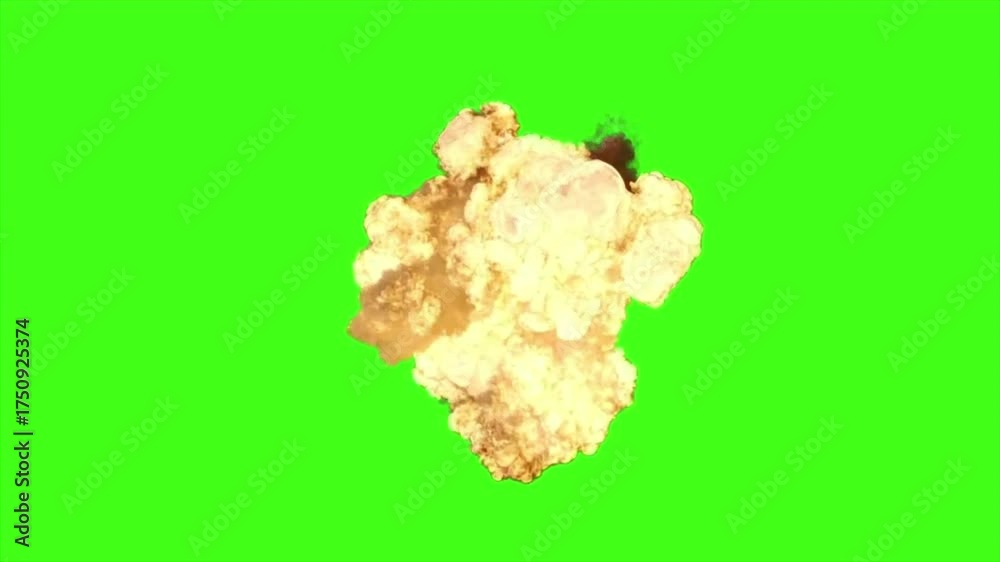 Massive Explosion Animation on Green Screen Fireball Blast VFX Overlay ...