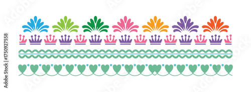 Elegant monogram pattern design with geometric and abstract elements in vibrant cmyk colors