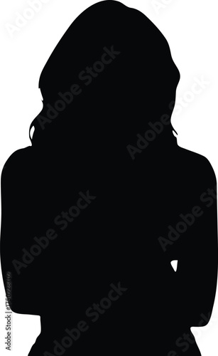 Female Silhouette From Back View With Long Hair