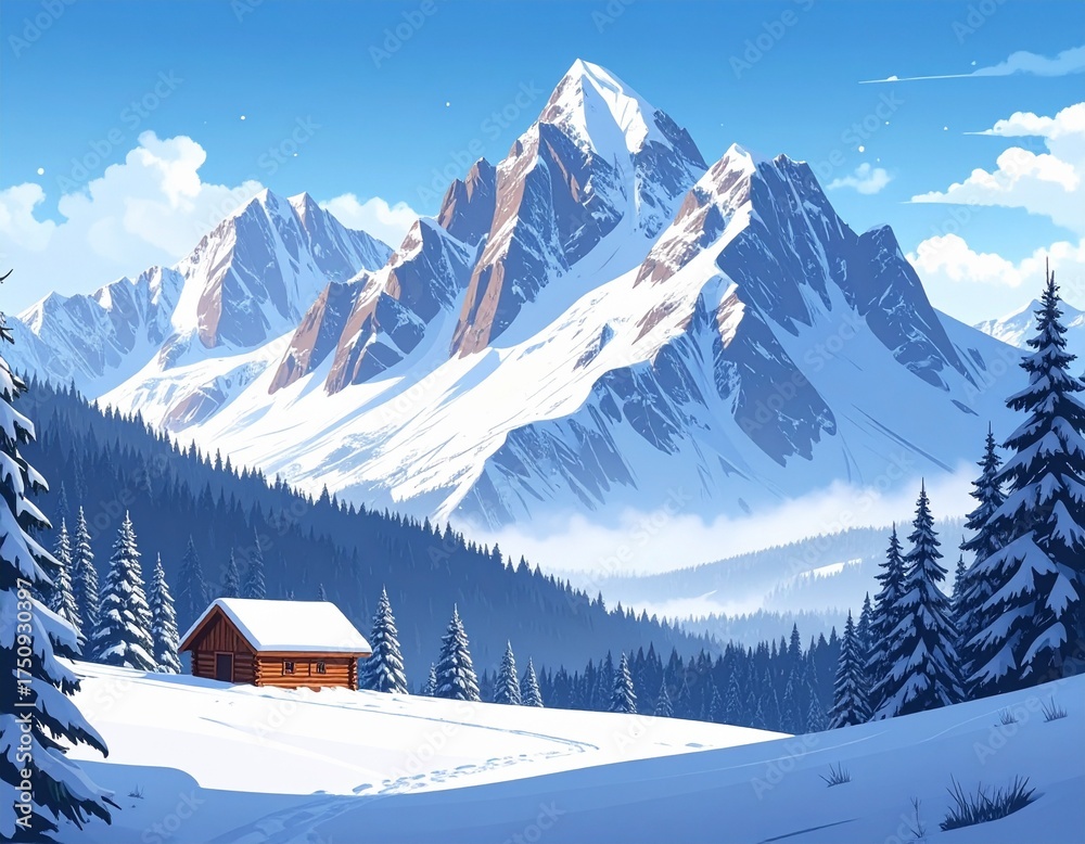 Fototapeta premium Winterliche Berglandschaft