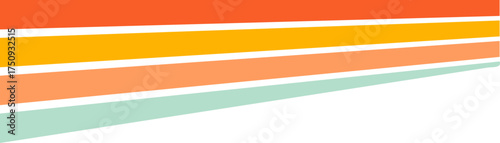 Free Download Rainbow retro header with colored lines for banner. Abstract vintage geometric stripes for template and poster. Dynamic playful border and divider. Cute footer and headline - GFXLoad
