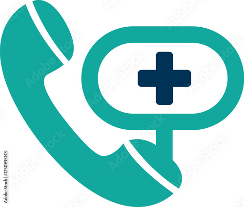Medical Phone Call Health Care Icon Modern Vector Logo Template Design
