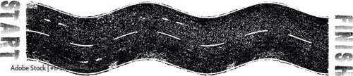 Vector Print Textured Tire Track . Design Element . Car tread silhouette . From start to finish, race .grunge tire texture. Tyre track banner
