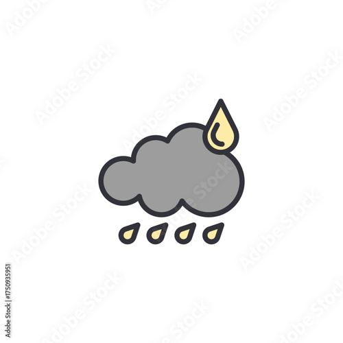 A dark rain cloud with droplets illustrating heavy rainfall, cloudy skies, and wet weather in stormy or monsoon conditions.