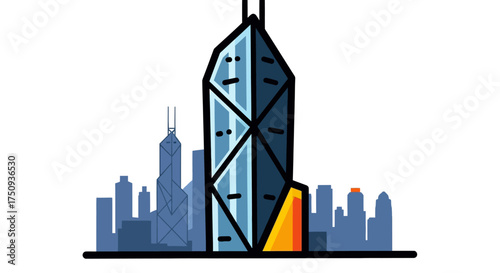 iconic bank of china building in hong kongs skyline a minimalist cityscape highlighting modern architecture finance and travel destinations ideal for business