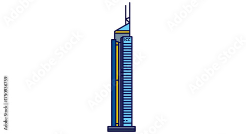Sleek ICC tower a modern marvel showcasing business innovation in the hong kong skyline symbolizing global finance and architectural achievement
