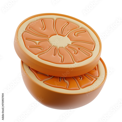 Fotografija Sliced orange 3d Illustration