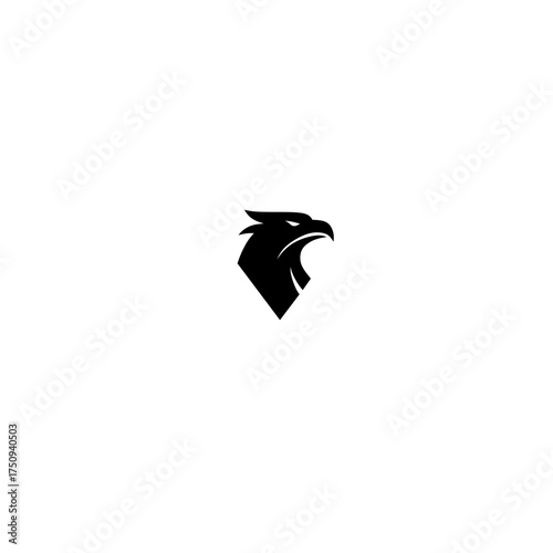 black silhouette of a Bird | Eagle Hawk Logo Vector 