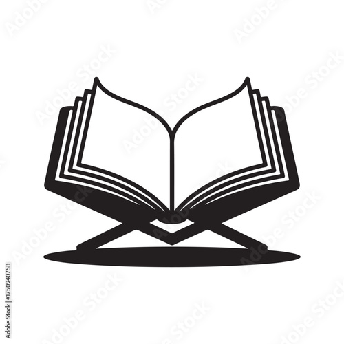 Open Book on a Stand Silhouette: Reading, Knowledge, Education, and Islam