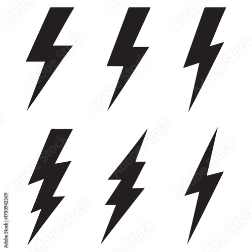 Flash symbol, thunderbolt, blitz lightnings strike sign vector

