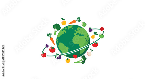 Healthy eating and sustainable agriculture practices supporting a thriving planet and global well-being.