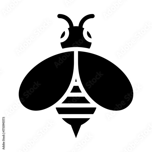 Honey Bee or Bumblebee Solid Black Icon