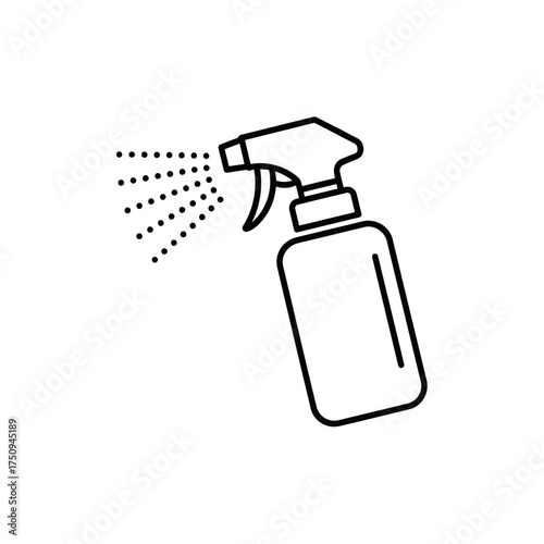 Spray Bottle Outline Icon for Cleaning and Disinfection