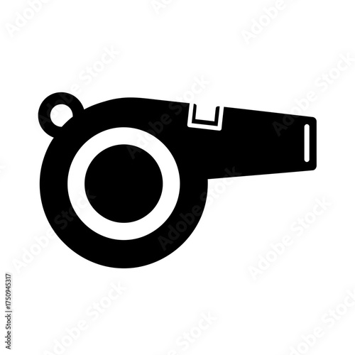 Sports Coach or Referee Whistle Solid Black Icon