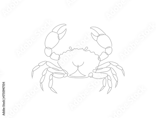 Dotted Line Art Crab Crustacean Animal Aquatic Icon Illustration Graphic