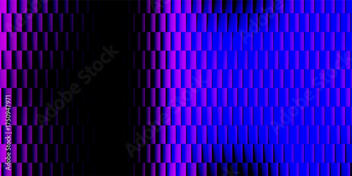Technology blue and magenta background. Neon gradient purple and blue striped background made of paper with gradient effect.