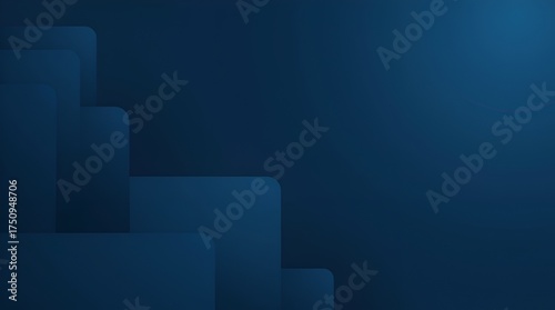 Abstract dark blue background with overlapping transparent square elements and gradient effects, designed in a modern corporate style for professional presentations and branding