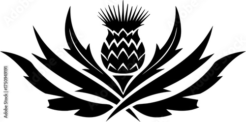 Elegant Scottish thistle emblem, perfect for branding, logos, and cultural heritage designs, adding a touch of sophistication and tradition.
