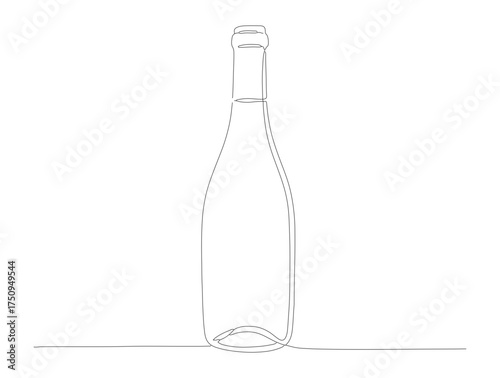 Simple Line Art Wine Bottle Beverage Container Minimalist Drawing
