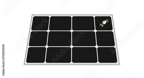 Photovoltaic solar panel illustration representing renewable energy and green technology on a white background