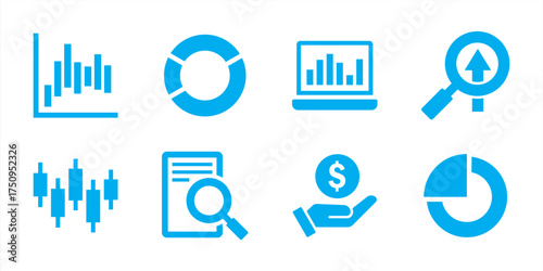 Stock Market Trading Icons Set. Vector