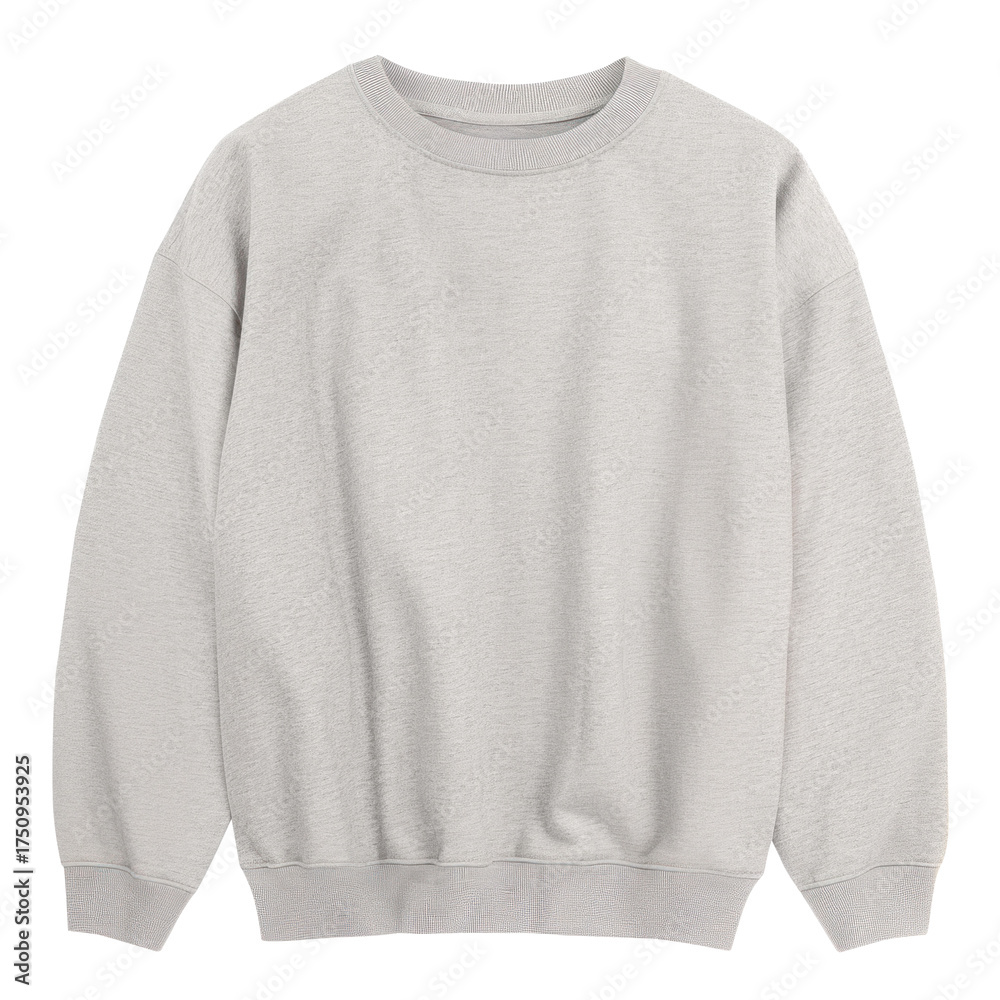 Fototapeta premium PNG Oversized Vintage Gray Blank Crewneck Mockup Isolated On Transparent Background
