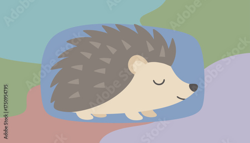 Cute sleepy cartoon hedgehog illustration Peaceful and gentle perfect for childrens designs
