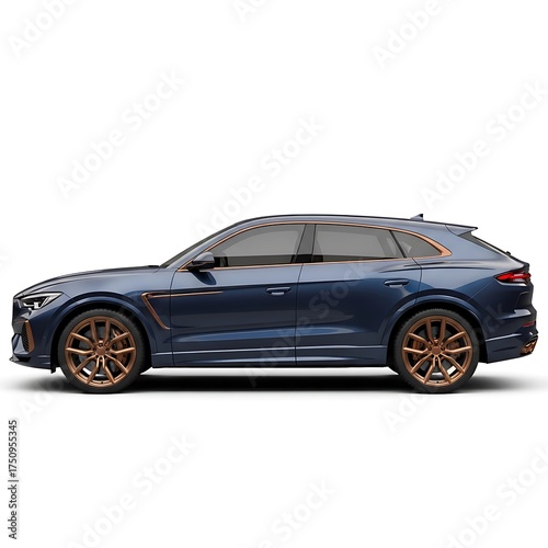 Luxury Blue SUV with Bronze Wheels - A Sleek Automotive Design.
