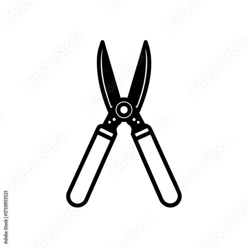 Illustration of garden shears tool on transparent background silhouette