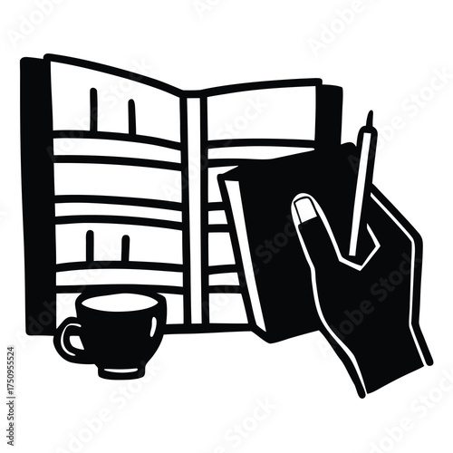 Karakter Kartun Lucu Membaca Buku di Bawah Pohon