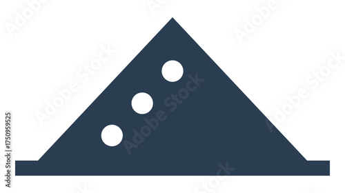Triangle salt pile icon vector representing sodium or salt amount in nutrition information.