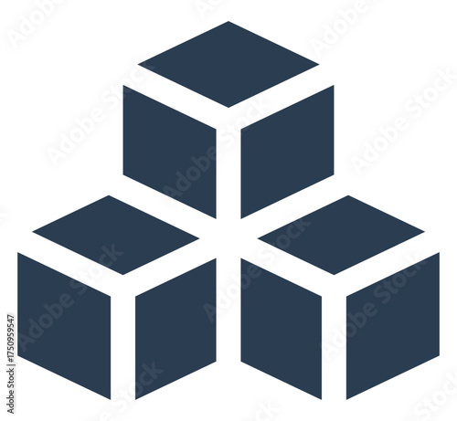 Cube stack icon vector depicting sugar quantity used in food nutrition label design.