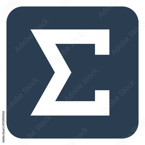 Energy sum icon vector featuring Greek Sigma symbol used for total nutrition calculation or calorie content.