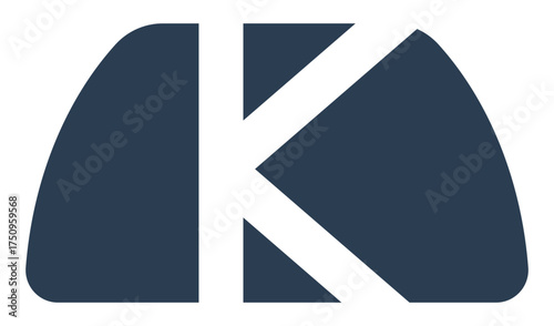 Letter K shape icon vector showing potassium nutrient element for nutrition facts labels.