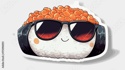 Cool Onigiri Character Rocking Sunglasses in Street Style Illustration
