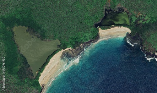 Photos Galapagos Islands Coastline: Aerial View of Volcanic Terrain, Pristine Beaches,
