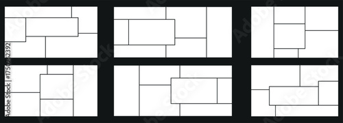 Memory pictures frames album brand board. Pictures or photos frame collage abstract photo frames. Template for wall gallery. Blank photo collage template made of many parts. 