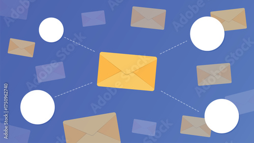 Email marketing network with envelopes