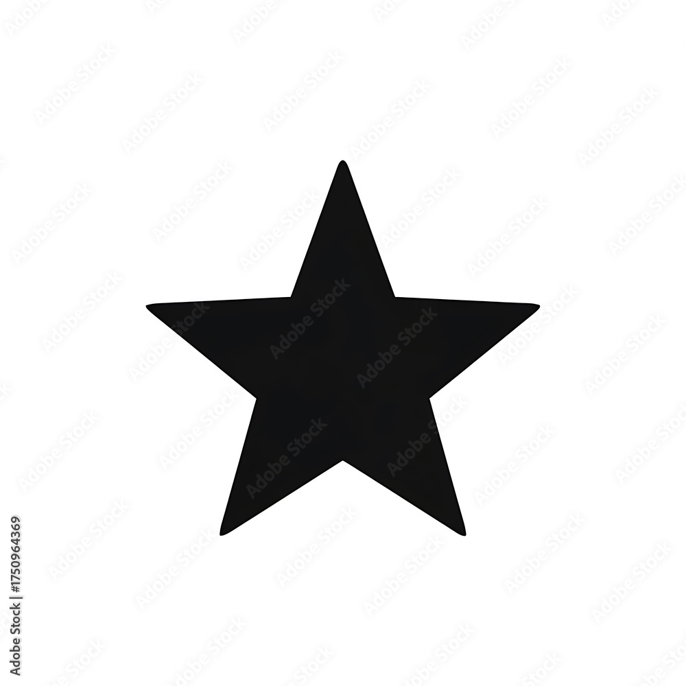 Fototapeta premium Simple Black Star Illustration on White Background for Design.
