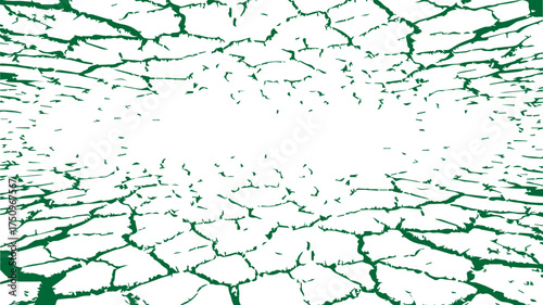 Abstract green painted wall with cracked vintage texture. Cracked white wall texture. Surface cracks and fissures in ground. crack concrete white wall. Cracked soil texture transparent. Surface cracks